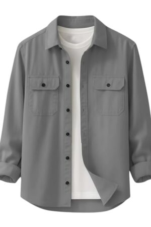DEELMO Men’s Stylish Cotton Blend Casual Shirt || Full Sleeve Button-Down Shirt with Dual Flap Pockets || Comfortable Breathable Fabric || Perfect for Casual Office and Outing Wear