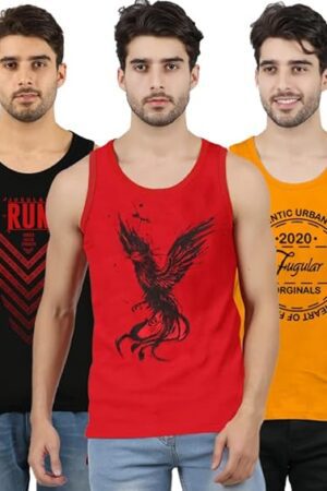 Men’s Sandow Sleeveless Vest – Slim Fit Ribbed Cotton Blend Tank Top – Lightweight | pack of 3
